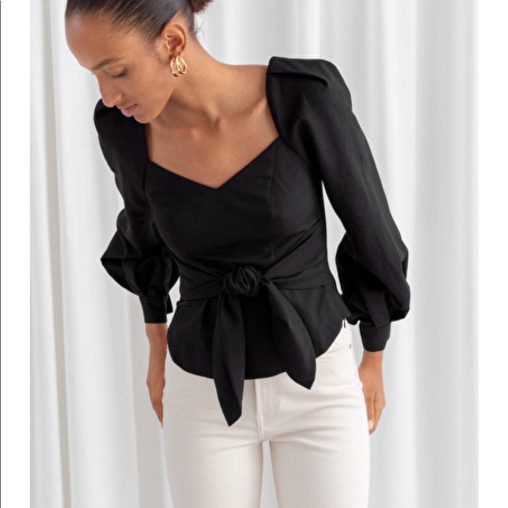 & Other Stories Tie Waist Blouse